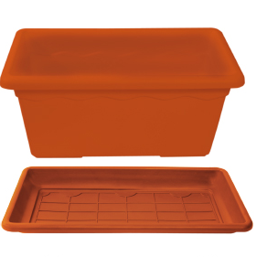 Fioriera Vulcano C/sottofi. Cm 80 Terracotta