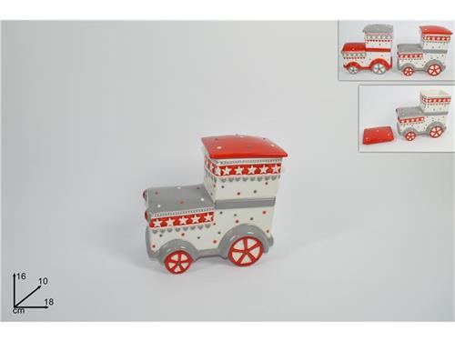 Barattolo Cer. Natale Treno Cm 16