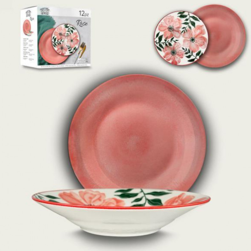Servizio Piatti Pz 12 Rose