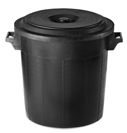 Bidone Nero Stefanplast Lt 50 C/cop