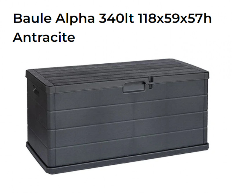 Baule Mettitutto Antracite Lt 340 Cm 118X59X57h