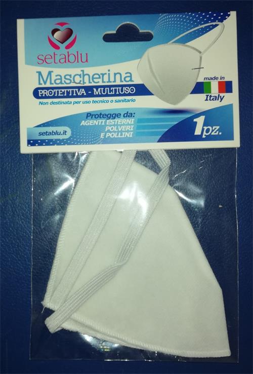 Mascherina Tnt Seta Blu