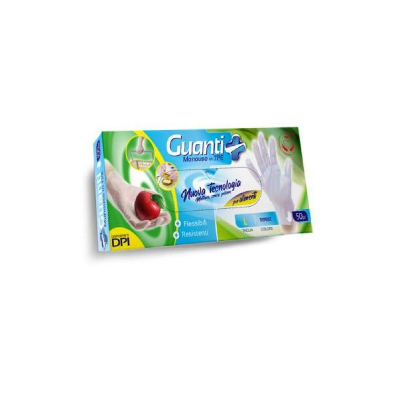 Guanti Mono TPE 50Pz Traspar L
