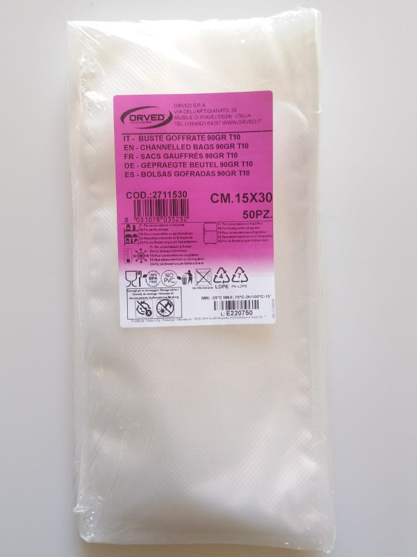 Buste Sottovuoto Goffr 15X30 Pz 50 Orved