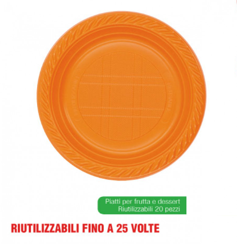 Piatti Dessert Pz 20 Arancio Irge
