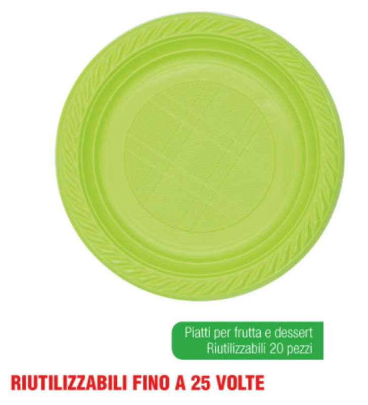 Piatti Dessert Pz 20 Verdi Irge