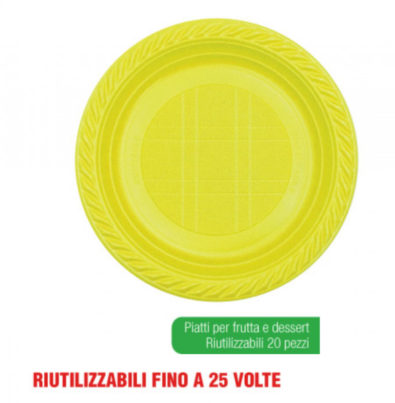 Piatti Dessert Pz 20 Gialli Irge