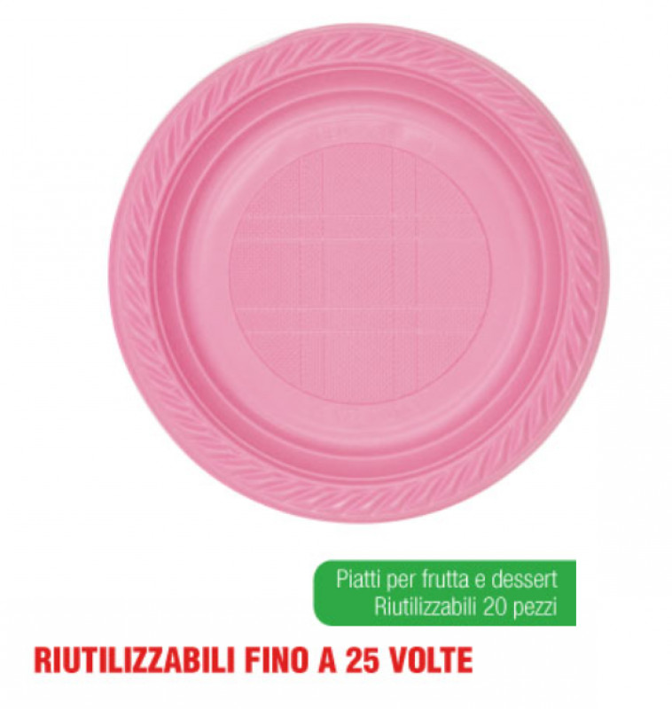 Piatti Dessert Pz 20 Rosa Irge
