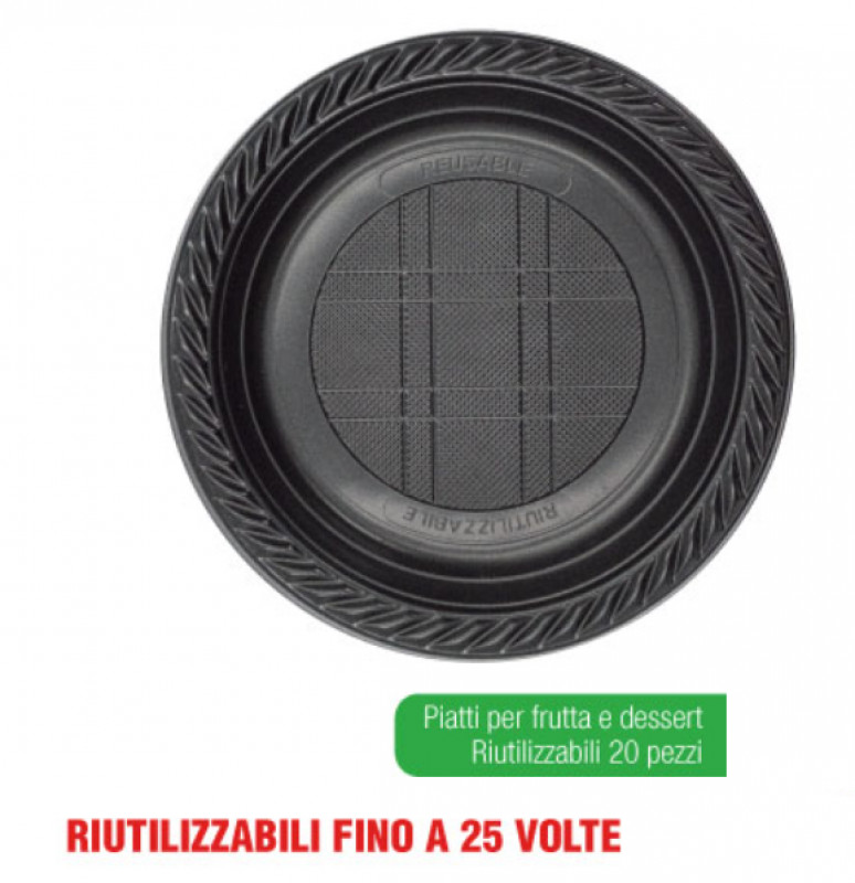 Piatti Dessert Pz 20 Neri Irge