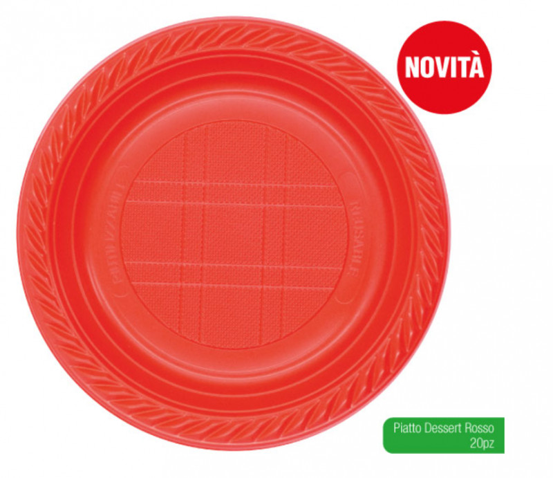 Piatti Dessert Pz 20 Rossi Irge