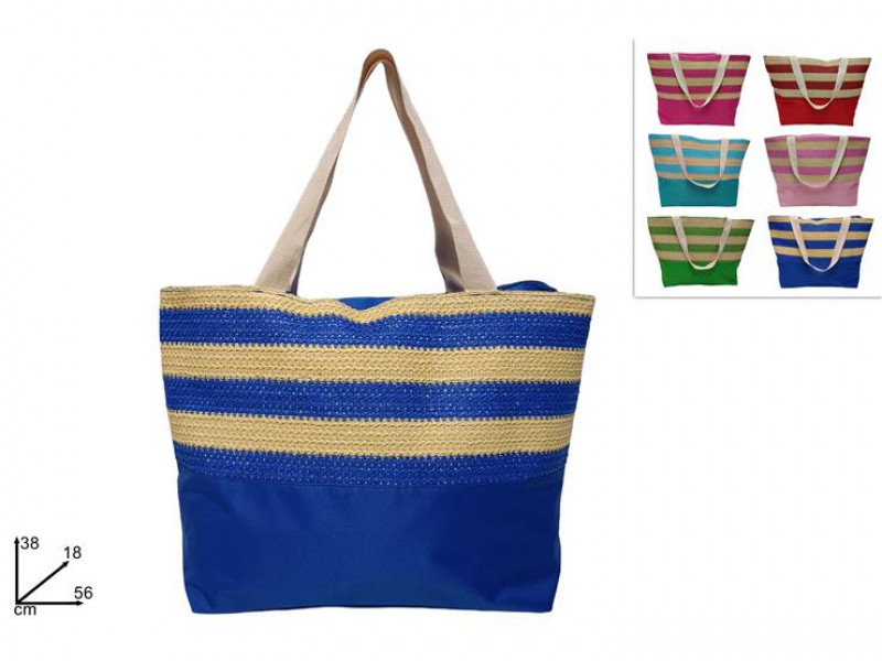Borsa Mare C/Paglia Intrecciata Col. Ass.