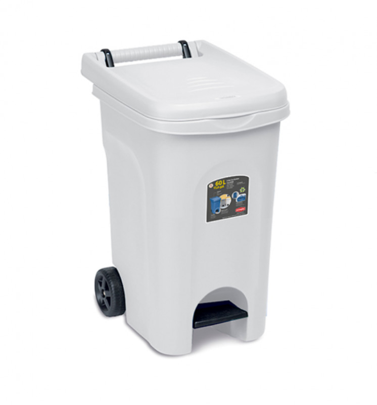 Bidone Carrell Bianco 60Lt Urban Eco S. C/Ped 