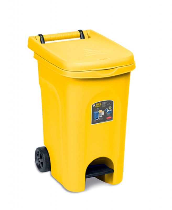 Bidone Carrell Giallo 60Lt Urban Eco S. C/Ped