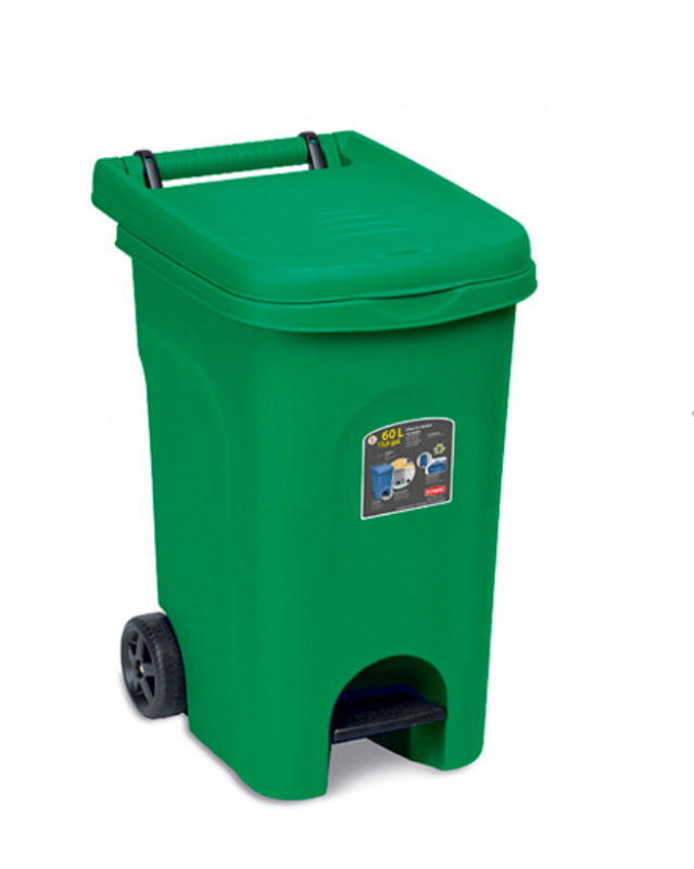 Bidone Carrell Verde 60Lt Urban Eco S. C/Ped 