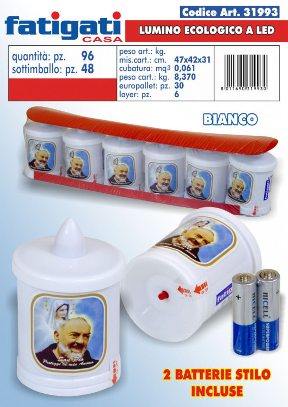 Lumino Led Ecolo. a Batteria Bianco Fati 