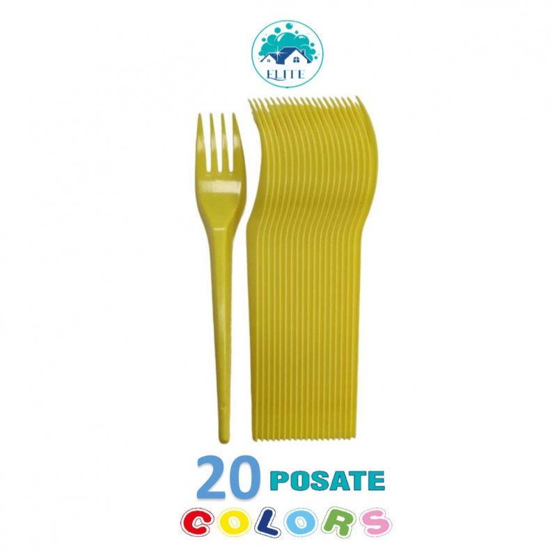Forchette Elite Gialle Pz 20 Riutilizz.