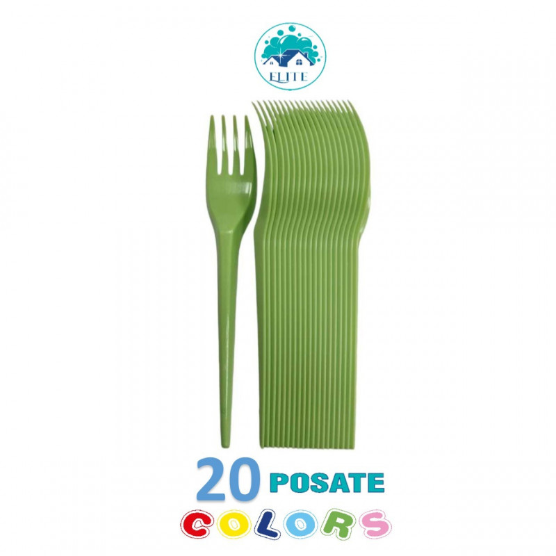 Forchette Elite Verde Chiaro Pz 20 Riutilizz.
