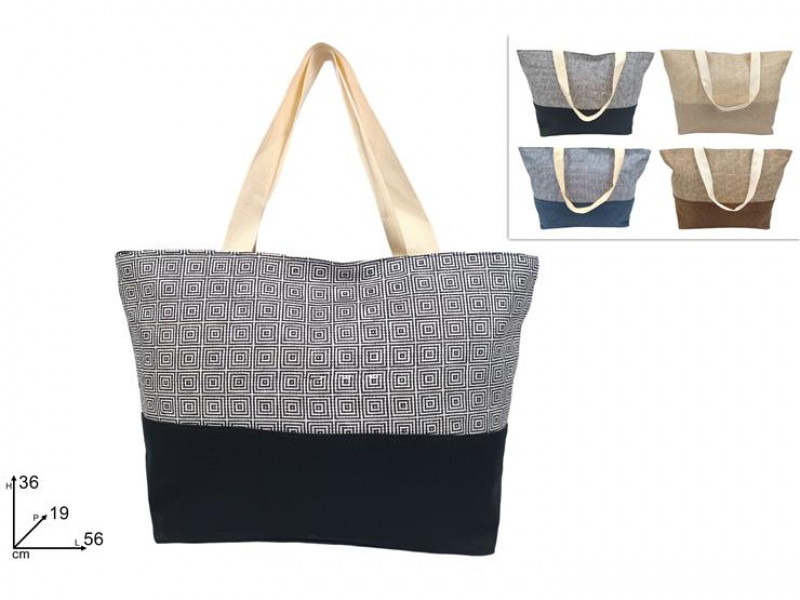 Borsa Mare Fant. Quadri 3D Col Ass