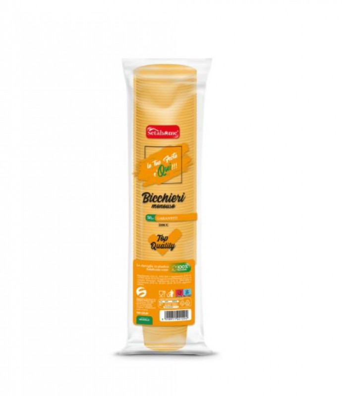 Bicchieri Plt 200 Cc Pz 50 Arancio Setablu
