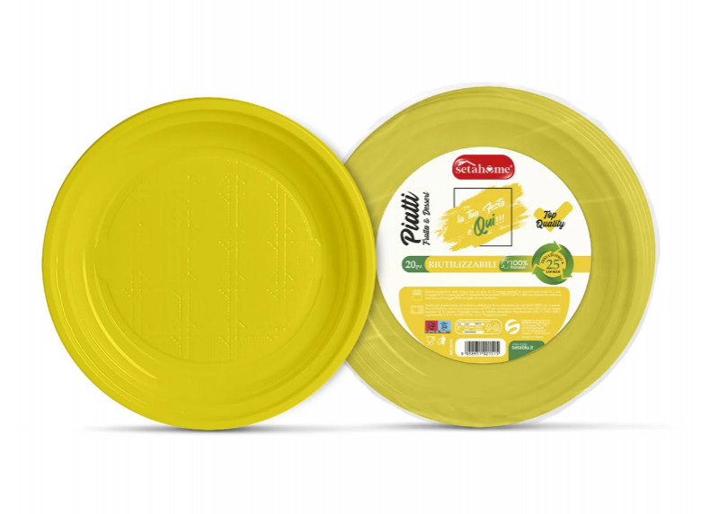 Piatti Dessert Pz 25 Gialli Setablu