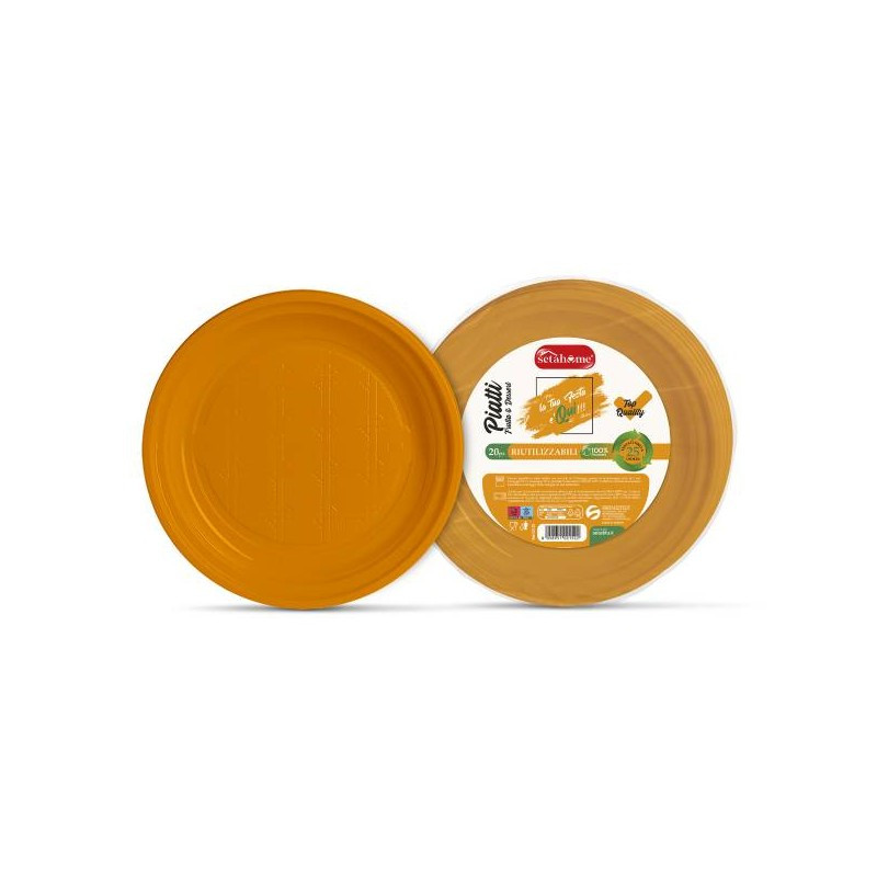Piatti Dessert Pz 25 Arancio Setablu