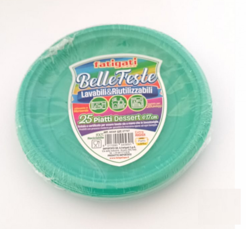 Piatti Dessert 25Pz Riut. Verde Scuro Fati