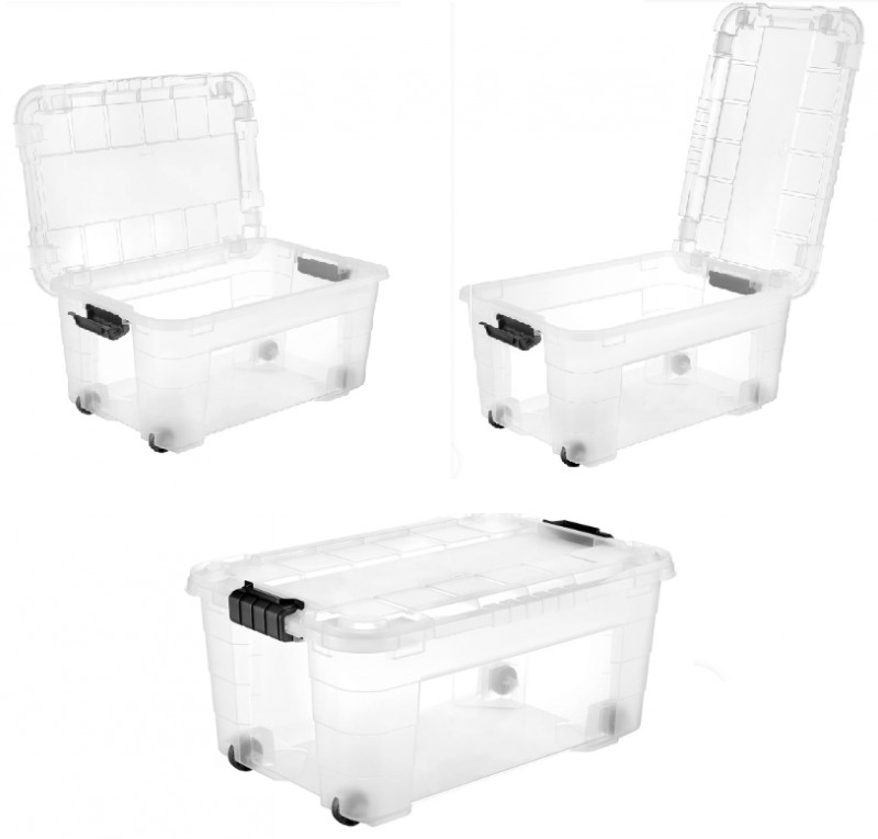 Box Magic 4UP Cm 59X39Xh27,4 Lt 40 Trasparente C/Ruote 