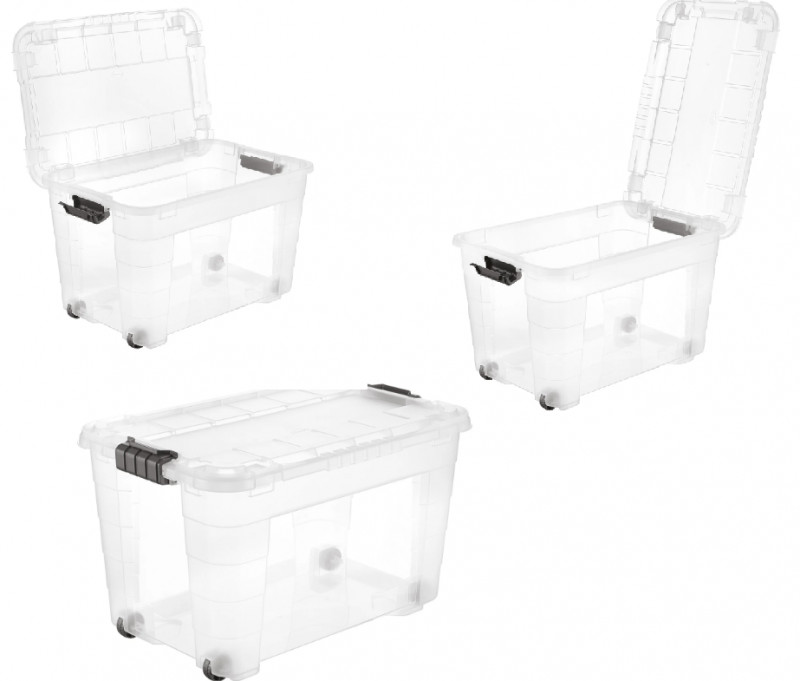 Box Magic 4UP Cm 59X39Xh36 Lt 60 Trasparente C/Ruote 