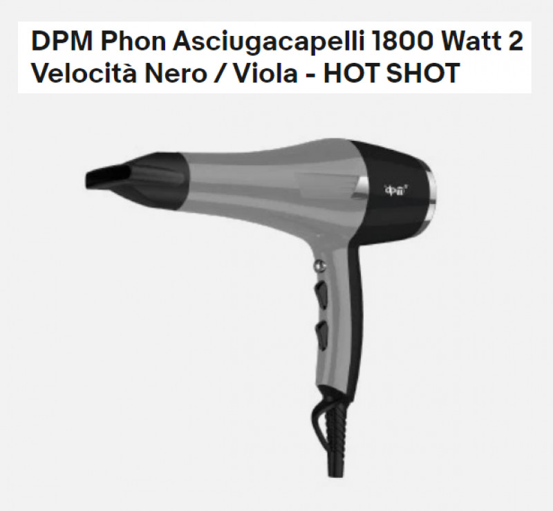 Asciugacapelli Hot Shot 1800W DPM