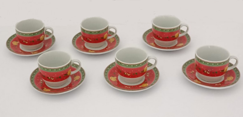 Tazzine Caffè Dec. Natalizio Pz 6 C/Piatt