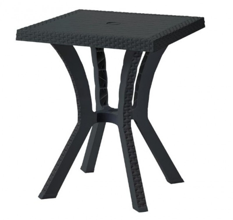 Tavolo Rigoletto Elite Rattan Antracite Cm 60X60