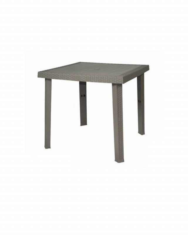 Tavolo Figaro Rattan Tortora Cm 80x80