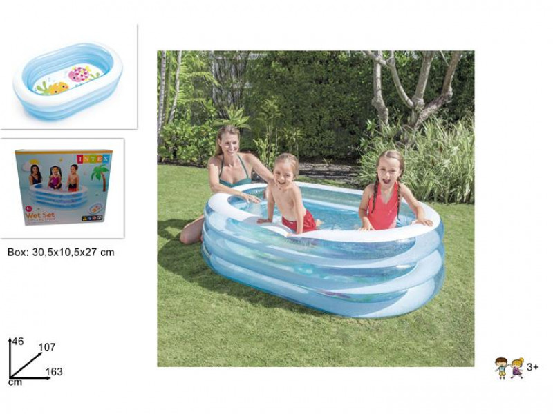 Piscina Baby Ovale Trasparente Cm 163X107X46