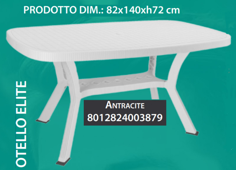 Tavolo Otello Elite Antracite Cm 140x80