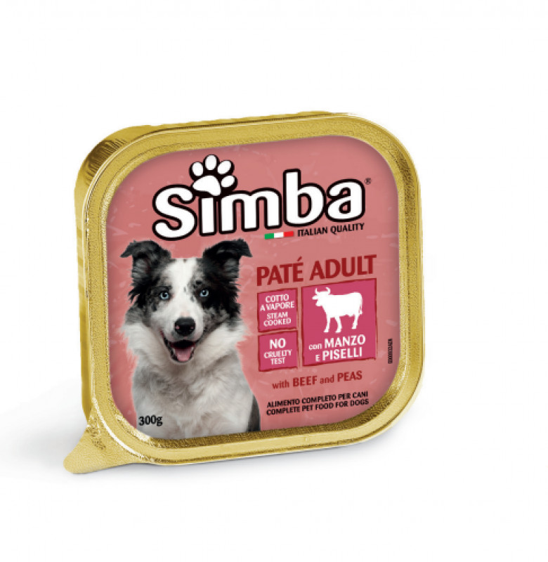 Pate' Simba Cane Manzo/Piselli Gr. 150