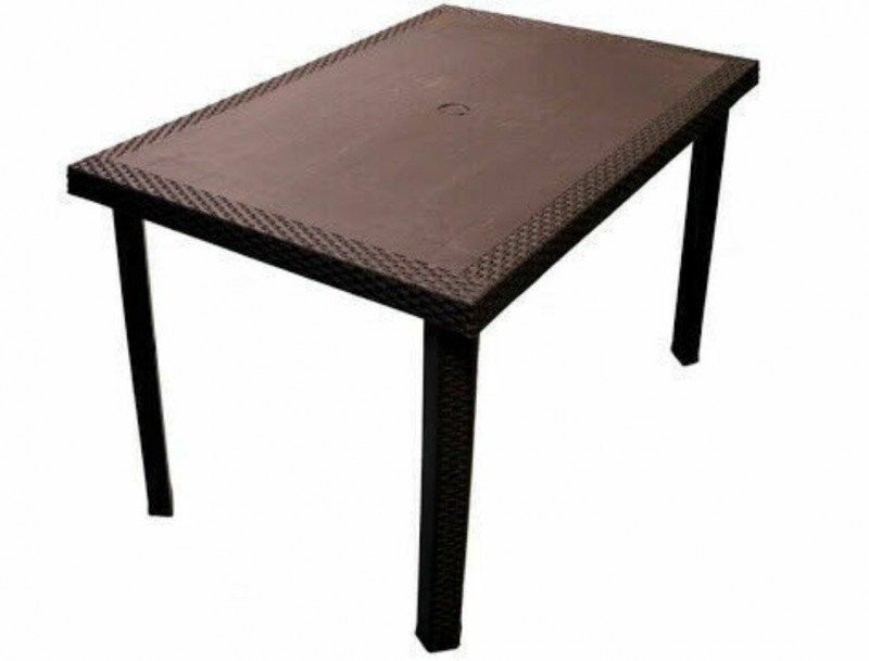 Tavolo Calaf Rattan Antracite Cm 120X80