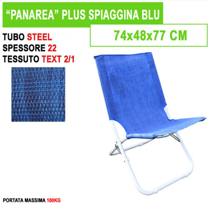 Spiaggina Panarea Plus Text Blu