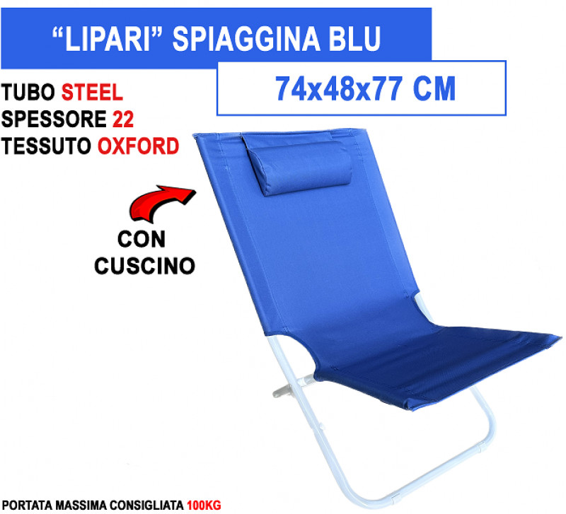 Spiaggina Lipari Plus C/Cuscino Blu