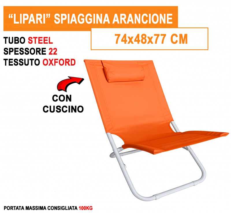 Spiaggina Lipari Plus C/Cuscino Arancione